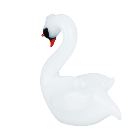 White Swan Glass Hand Pipe | 3"