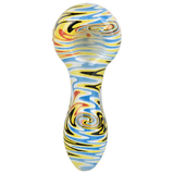 Wig Wag Colorful Print Glass Spoon Pipe | 3.75" | Colors Vary