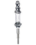 6" Wig Wag Glass Nectar Collector with black and white swirl design, front view, portable and compact