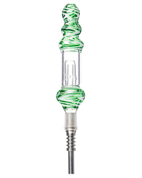 Valiant Distribution Wig Wag Glass Nectar Collector in Green - 6" Portable Dab Straw