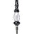 9" Wig Wag Glass Nectar Collector by Valiant Distribution in Black - Front View