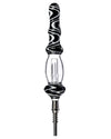 9" Wig Wag Glass Nectar Collector by Valiant Distribution in Black - Front View