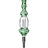 9" Wig Wag Glass Nectar Collector with Green Swirls, Titanium Tip, for Concentrates - Front View