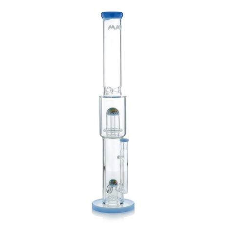 MAV Glass Wig Wag Reversal Double UFO Straight Bong, Front View on White