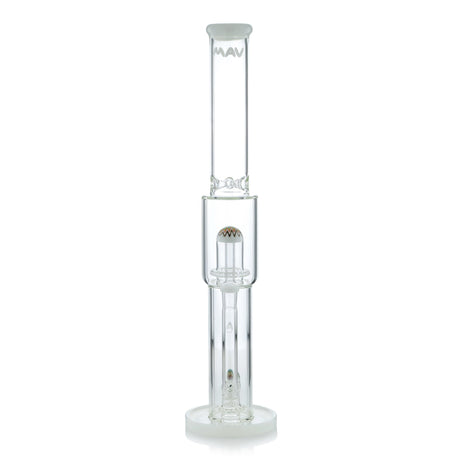 MAV Glass Wig Wag Reversal Double UFO Straight Bong Front View on White Background