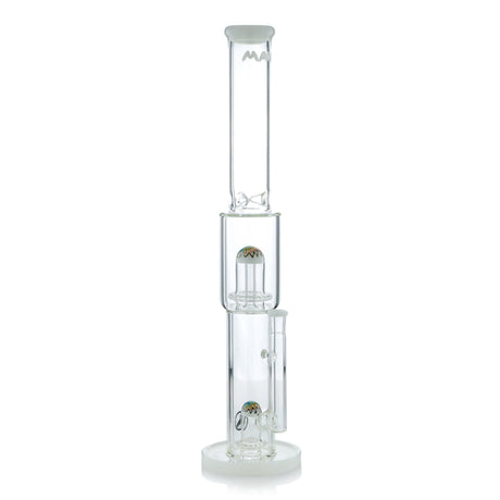 MAV Glass Wig Wag Reversal Double UFO Straight Bong Front View on White