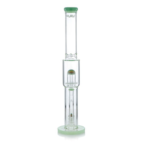 MAV Glass Wig Wag Reversal Double UFO Straight Bong - Front View on White Background