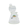MAV Glass 7" White UFO Perc Barrel Top Pyramid Bong with Wig Wag Design