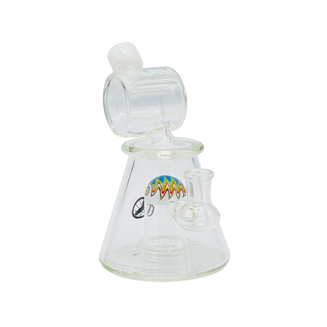 MAV Glass Wig Wag Reversal UFO Barrel Top Pyramid Bong with Colorful Accents