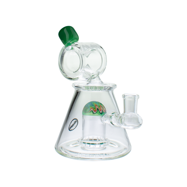 MAV Glass Wig Wag Reversal UFO Barrel Top Pyramid Bong with Colorful Accents