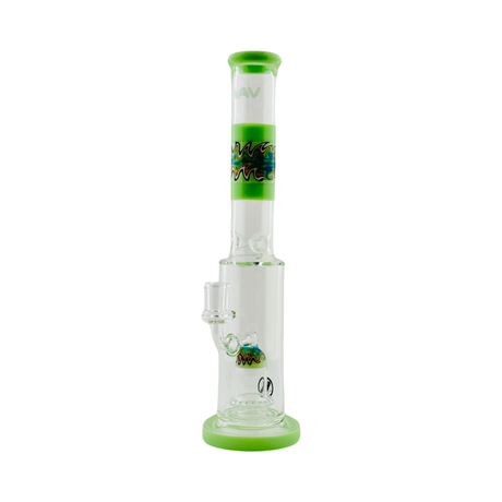 MAV Glass Wig Wag Reversal UFO Dome Straight Bong with Green Accents - Front View