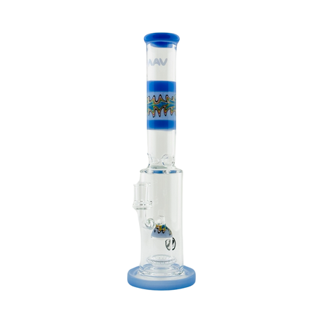 MAV Glass Wig Wag Reversal UFO Dome Straight Bong with Blue Accents - Front View