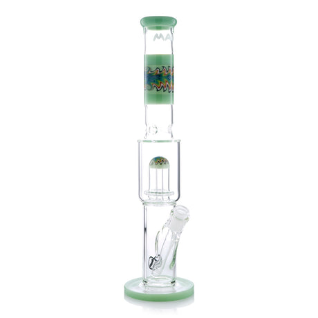 MAV Glass Wig Wag Reversal UFO Straight Bong with Colorful Accents - Front View