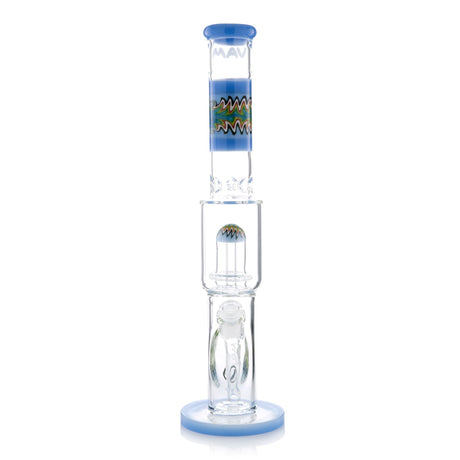 MAV Glass Wig Wag Reversal UFO Straight Bong Front View with Colorful Accents