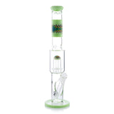 MAV Glass Wig Wag Reversal UFO Straight Bong with Intricate Design - Front View