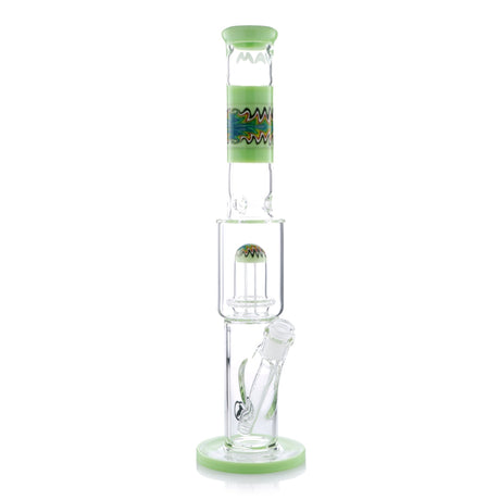 MAV Glass Wig Wag Reversal UFO Straight Bong with Intricate Design - Front View