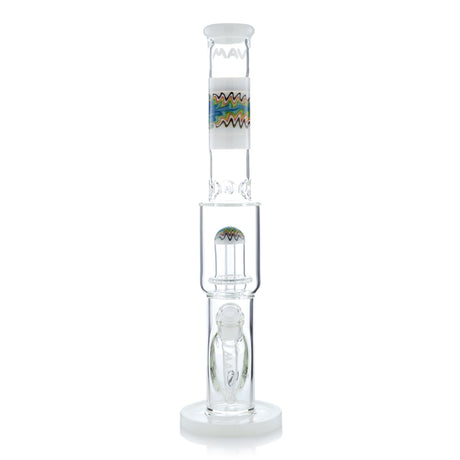 MAV Glass 16" UFO Reversal Perc Straight Tube Bong with Ice Pinch - Front View