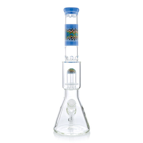 MAV Glass Wig Wag Reversal UFO Wide Beaker Bong with Colorful Accents - Front View