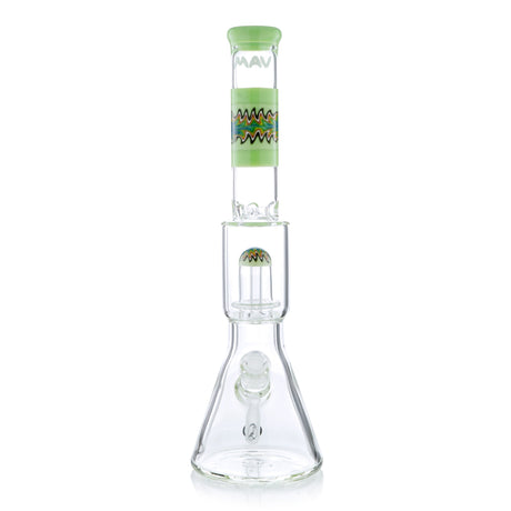 MAV Glass Wig Wag Reversal UFO Wide Beaker Bong, Front View on White Background