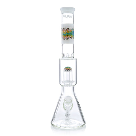 MAV Glass Wig Wag Reversal UFO Wide Beaker Bong Front View on Seamless White Background