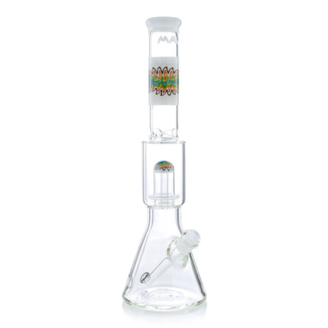 MAV Glass Wig Wag Reversal UFO Wide Beaker Bong with Colorful Accents - Front View