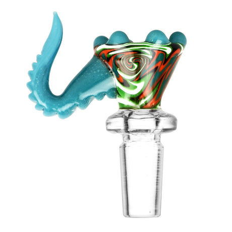 Colorful Wig Wag Tentacle Herb Slide in Borosilicate Glass for Bongs - Front View