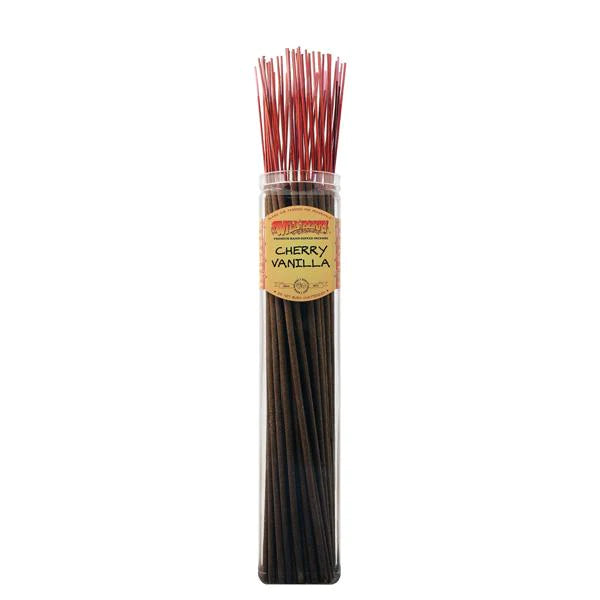 Bundle of 50 Wild Berry Biggies Incense Sticks with Cherry Vanilla scent, front view on white background