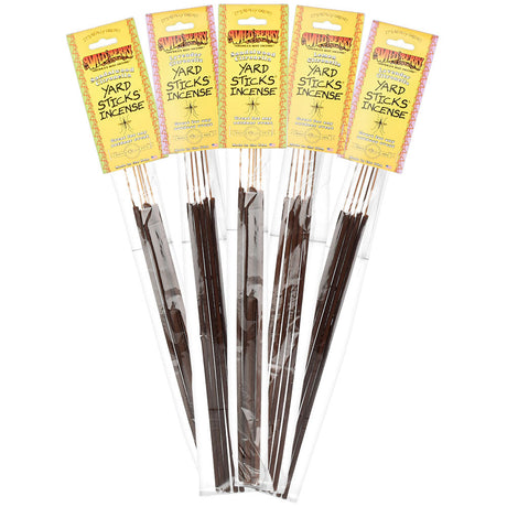 Wild Berry Citronella Incense Yard Sticks 19" 5-pack on display, brown, portable design