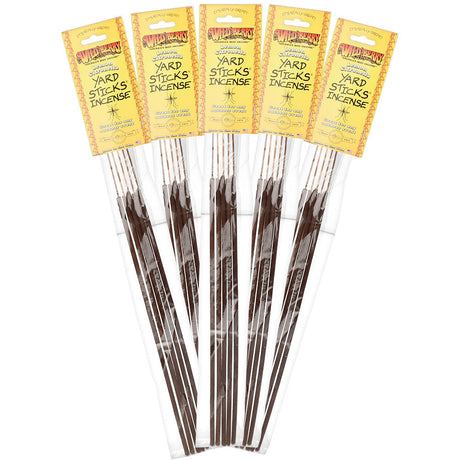 Wild Berry Citronella Incense Yard Sticks, 19" 5-pack, displayed in a 12pc set, front view on white background