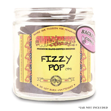 Wild Berry Fizzy Pop Incense Backflow Cones, bag of 25, with vibrant label, front view