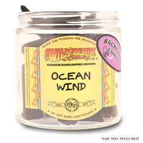 Wild Berry Ocean Wind Incense Backflow Cones, Bag of 25, Front View on White Background