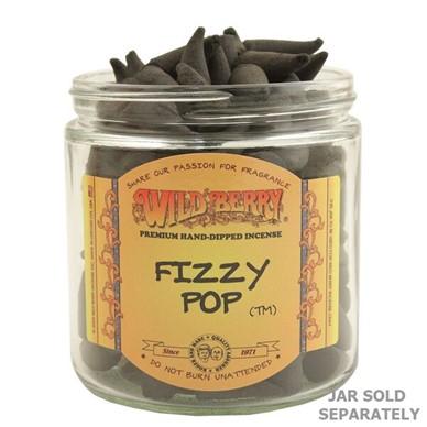 Wild Berry Fizzy Pop Incense Cones in a clear container, 100-pack, compact design for home decor