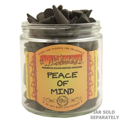 Wild Berry Peace of Mind Incense Cones, Bag of 100, Front View on White Background
