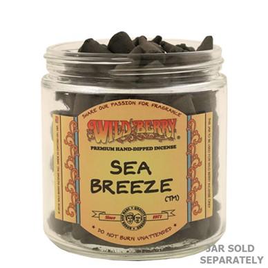 Wild Berry Sea Breeze Incense Cones in a clear jar, compact and perfect for home decor