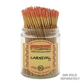 Wild Berry Incense Shorties Bundle of 100 in Jar, Carnival Scent, 4" Sticks