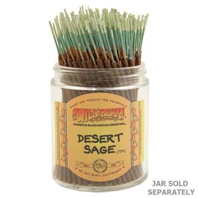 Wild Berry Incense Shorties bundle, Desert Sage scent, displayed in a clear jar, front view.