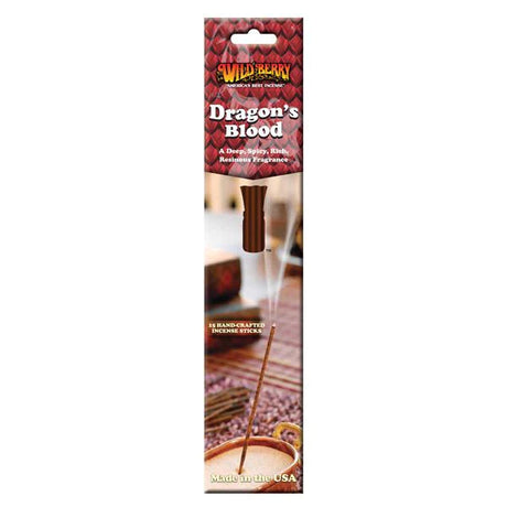 Wild Berry Dragon's Blood Incense Pack, 15 Spicy Resinous Sticks for Home Decor