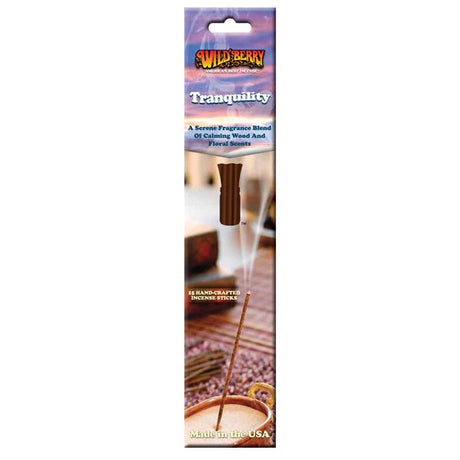 Wild Berry Tranquility Incense pack of 15, brown sticks with calming wood and floral scent