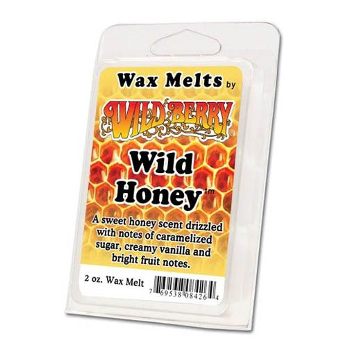 Wild Berry Wild Honey Wax Melts 2oz pack with vibrant packaging, front view