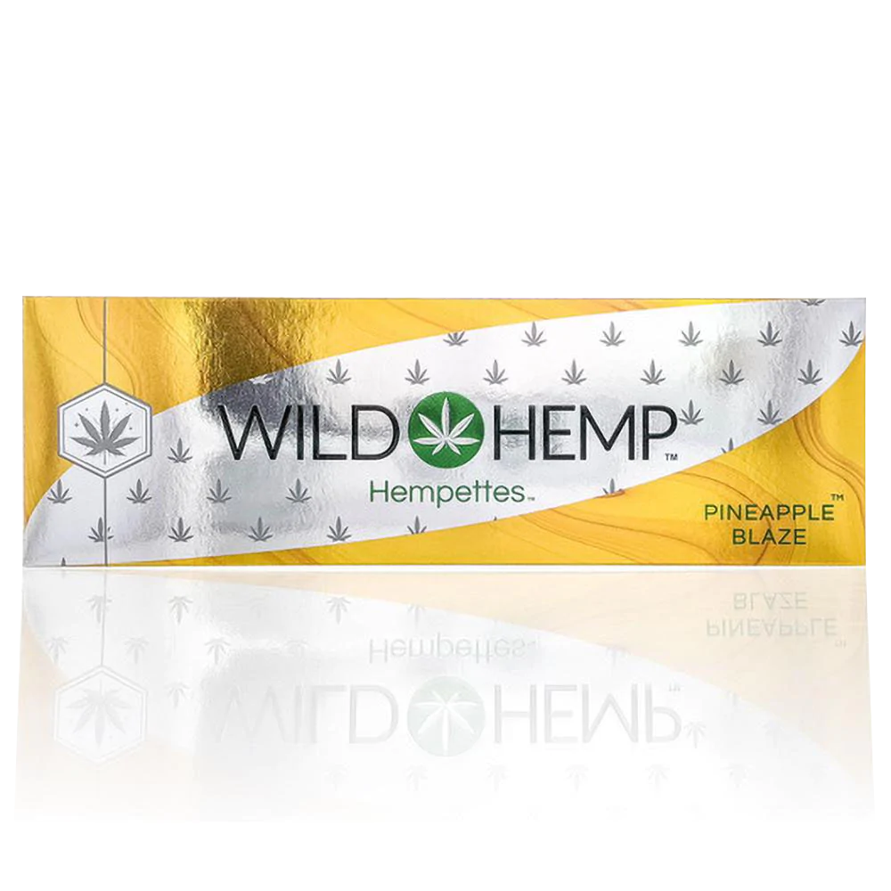 Wild Hemp CBD Hempettes Carton - Pineapple Blaze 10 Pack, Front View on White Background