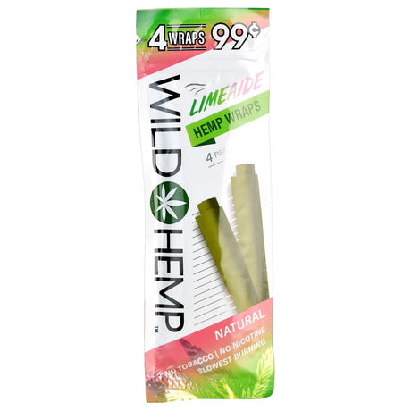 Wild Hemp Hemp Wraps Limeaide flavor, 4-pack front view on white background, tobacco-free and natural
