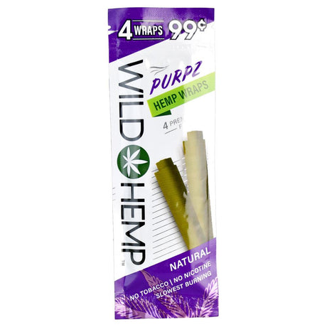 Wild Hemp Hemp Wraps Purpz 20 Pack front view, purple packaging, for dry herbs, USA made