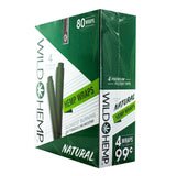 Wild Hemp Hemp Wraps package, natural flavor, front view showcasing 80 wraps and 4 filter tips