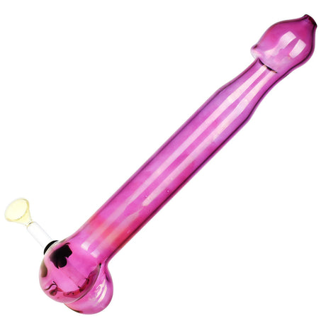 Willy Johnson Glass Penis Hand Pipe in Pink, 10.5" Novelty Gift, USA Made, For Dry Herbs