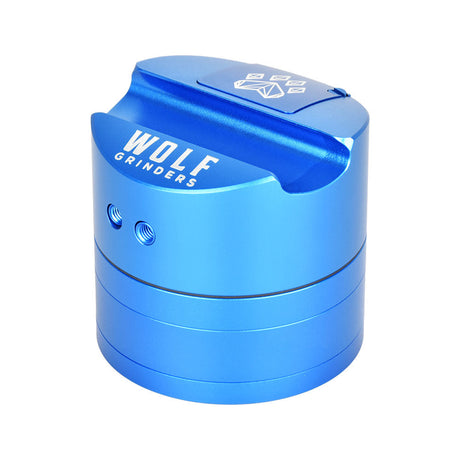 Wolf Grinders Combo Crusher in Blue, Portable 4-Part Metal Grinder for Dry Herbs, Magnetic Closure