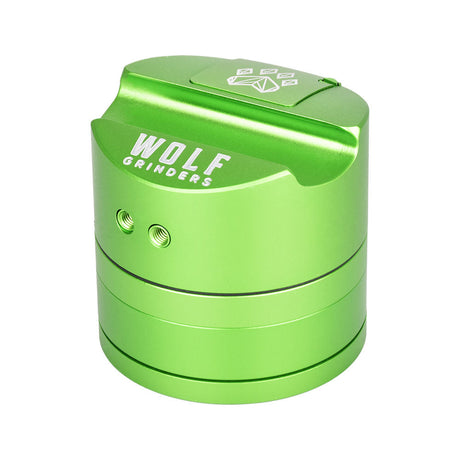 Wolf Grinders Combo Crusher in Green, 4-Part Compact Metal Grinder with Magnetic Closure, Front View