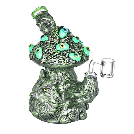 Wolf Is Watching Dab Rig - 7.25" Tall - 14mm Female Joint with Mushroom Cap Design