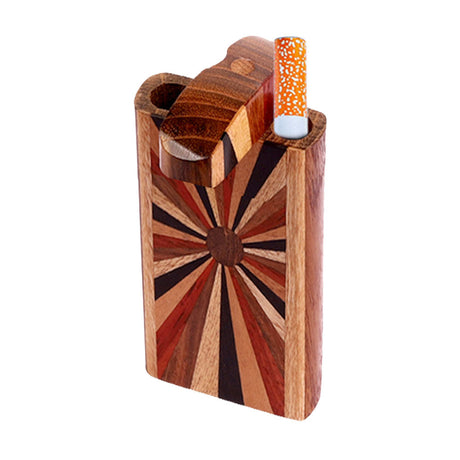 Small Wood Dugout with Horizon Woodworked Design and Chillum, Front View