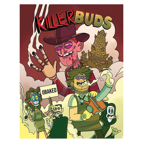 Wood Rocket Killer Buds Adult Coloring Book cover with fun & novelty cannabis-themed illustrations