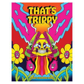 Wood Rocket That's Trippy Adult Coloring Book cover with vibrant, psychedelic art